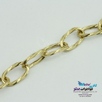دستبند طلا - طرح حلقه های تودرتو-MB1124